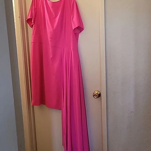 Dresses | Pink Kneelength Dress Flowing Train | Poshmark